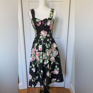 1980s does 1950s Floral Pin-up Dress